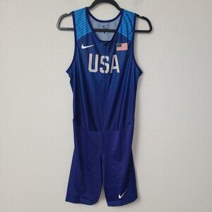 Nike Team Issued USA Olympics Pro Elite Speedsuit Track Suit 898156-XXX Size M